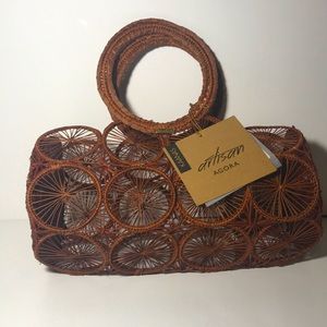 Kaanas Artisan Agora Cocoa Handcrafted Woven Purse